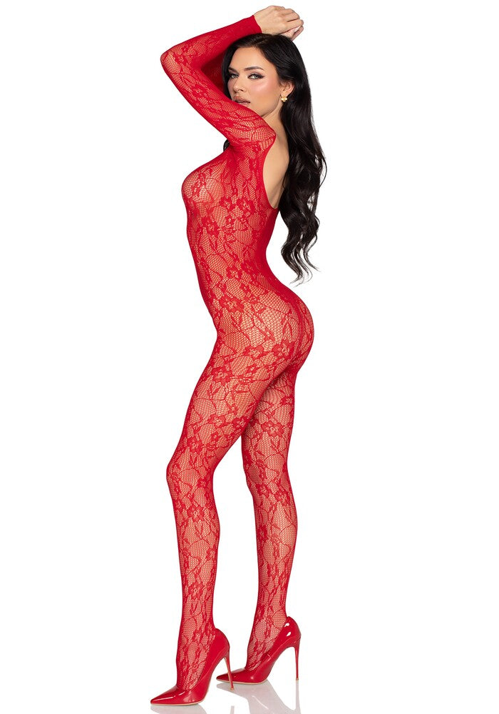 Sexy Spitzen-Jumpsuit Rot