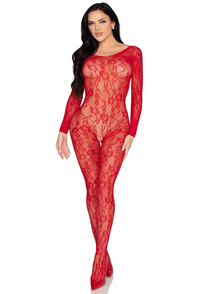 Sexy Spitzen-Jumpsuit Rot