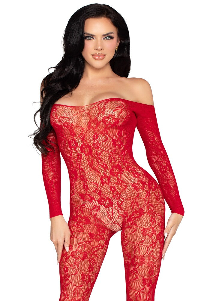 Sexy Spitzen-Jumpsuit Rot