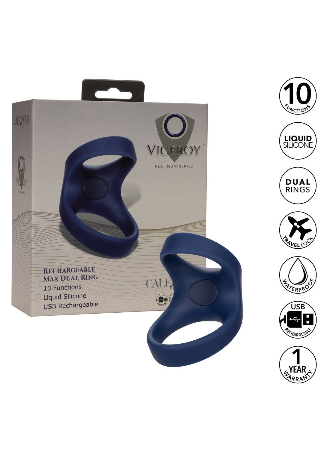 Rechargeable Max Dual Ring double cock ring