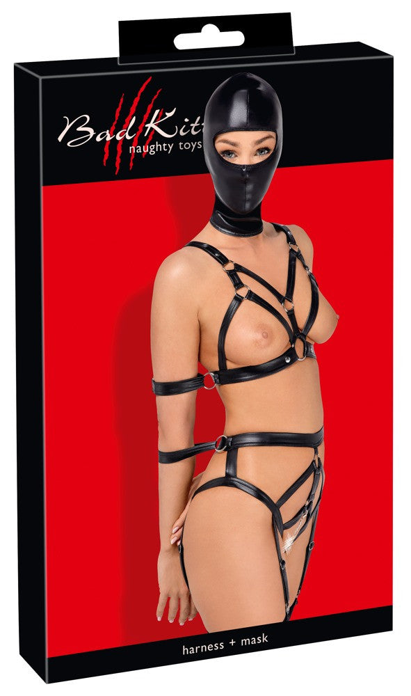 Bodysuit with mask bondage set