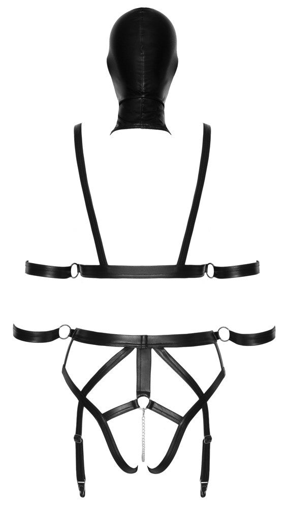 Bodysuit with mask bondage set