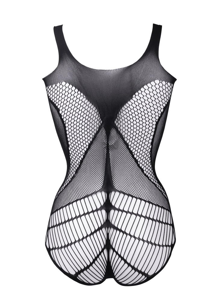 Contrast Net Teddy women's bodysuit