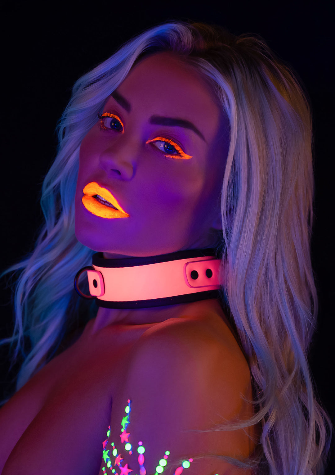 Collare con guinzaglio Glow in the dark Collar and Chain Leash