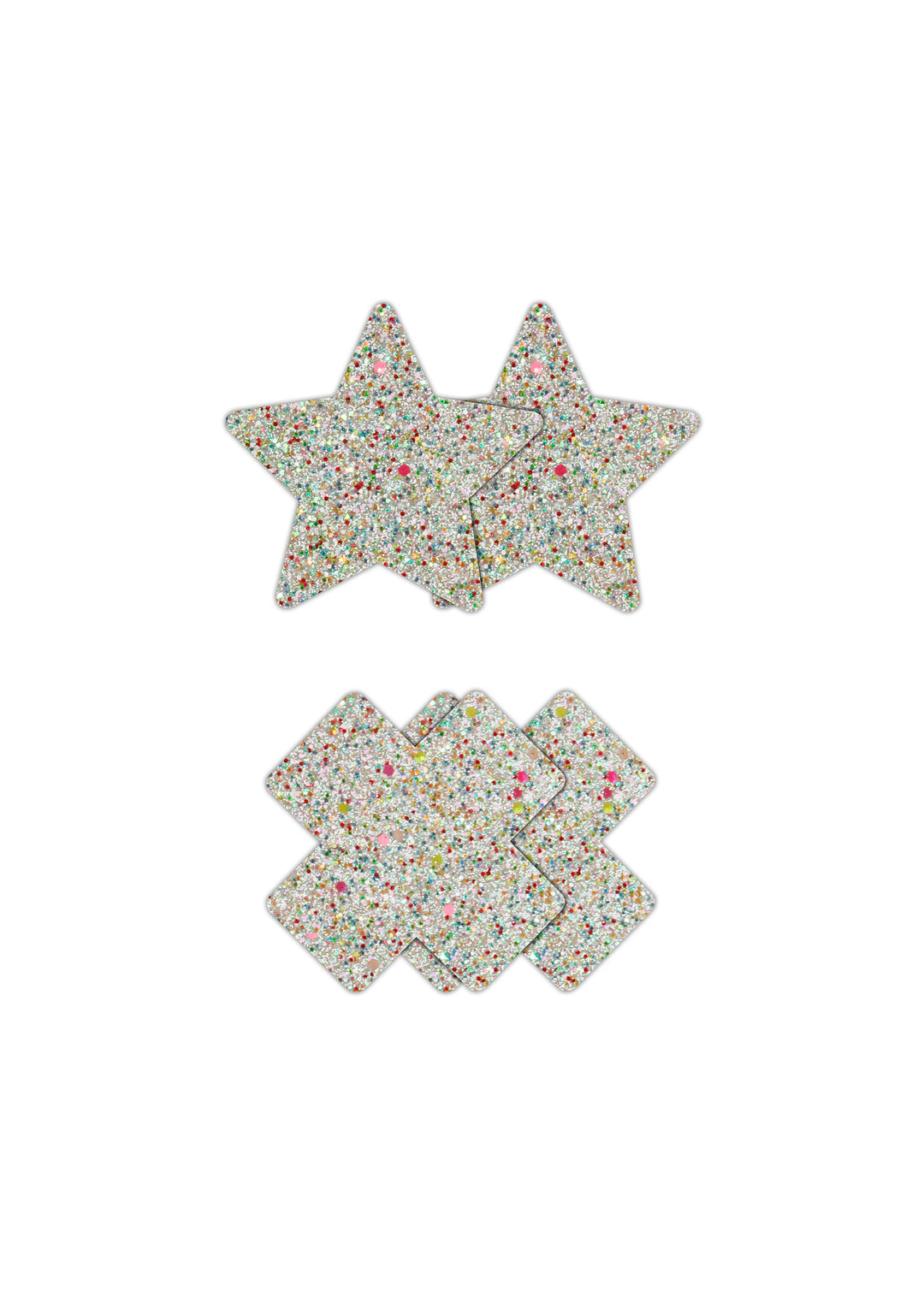 Cross and star nipple covers gem Pasties Cross &amp; Star 2 Pair