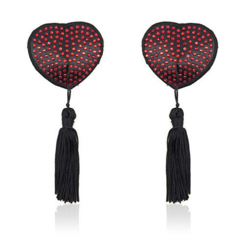 Copricapezzoli adesivi con frange shine red nipples cover heart