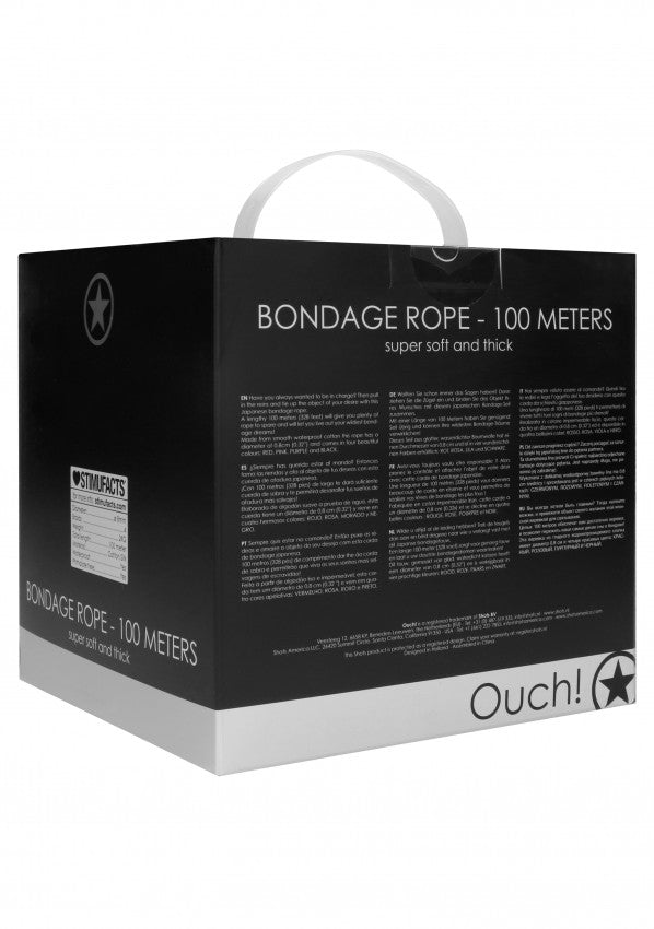 Ouch shibari rope - Bondage Rope - 100 Meters - Black