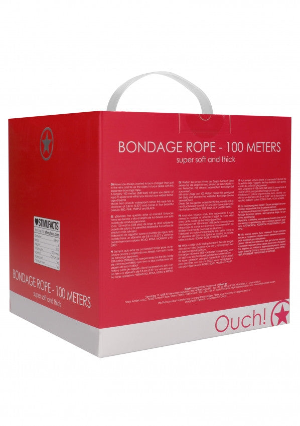 Ouch shibari rope - Bondage Rope - 100 Meters - Red