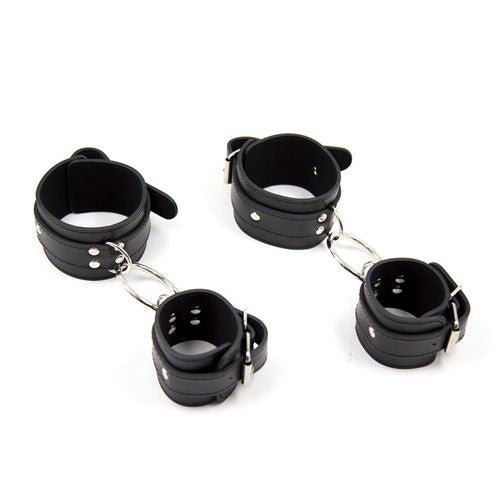 Constrictive chain arms black handcuffs anklets bondage fetish black constrictive sexy