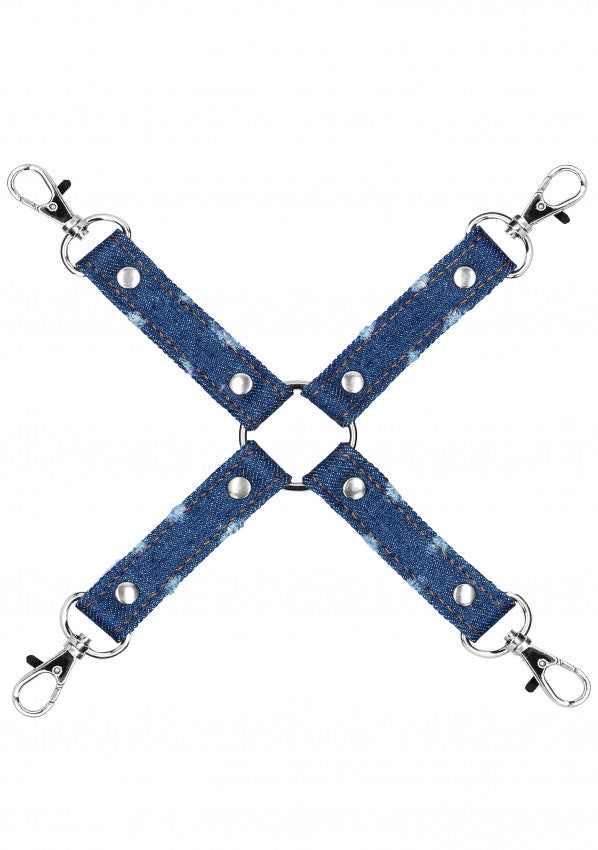 Denim Hogtie Roughend Denim Style Blue Handcuff Constrictor