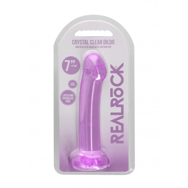 Dildo RealRock Crystal Clear Purple - 17cm