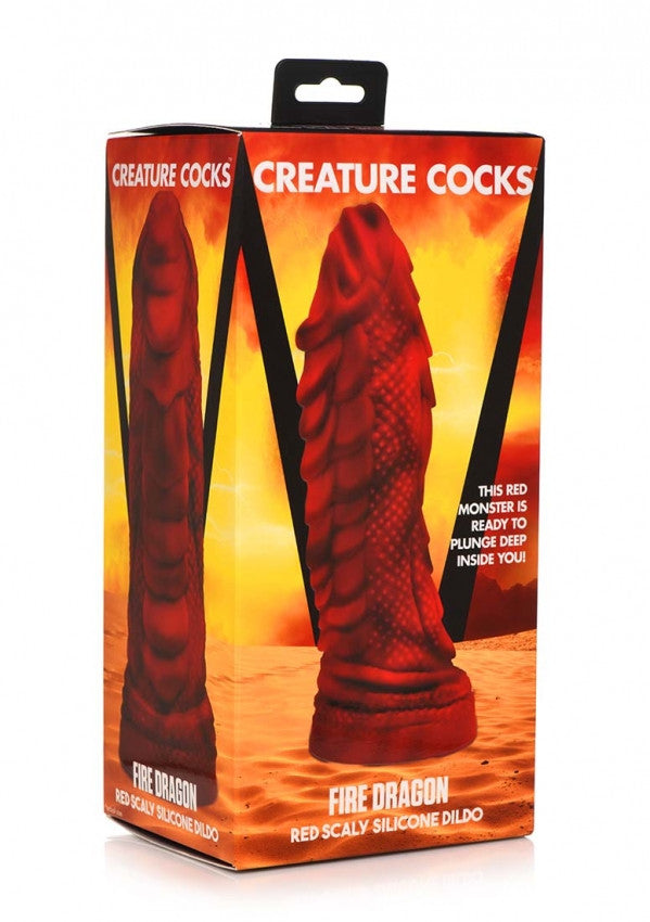 Dildo creatures Fire Dragon Red Scaly Silicone Dildo - Red