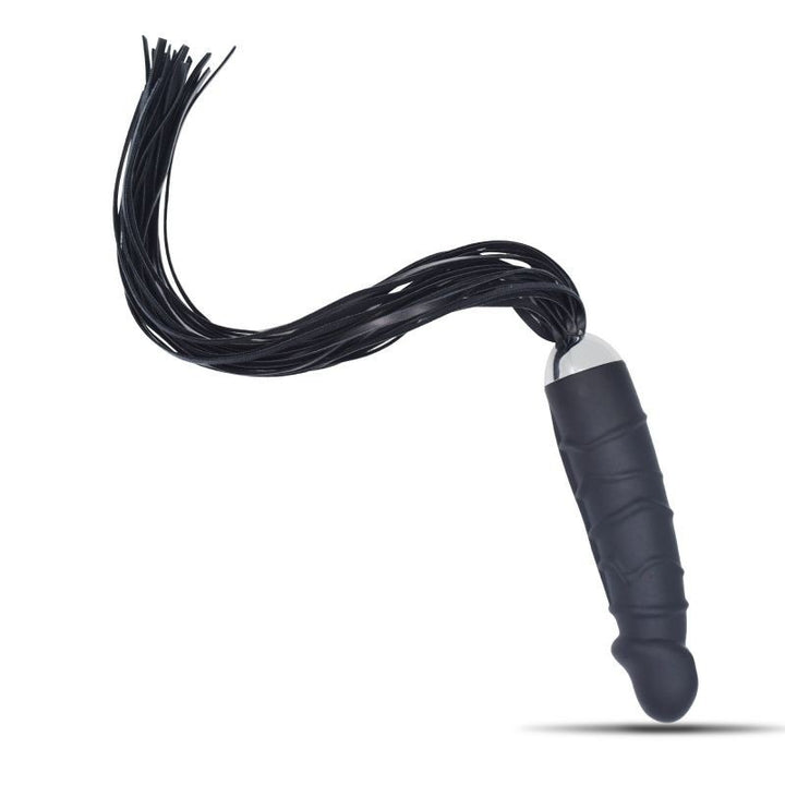 Realistic silicone anal vaginal dildo with whip fetish bondage