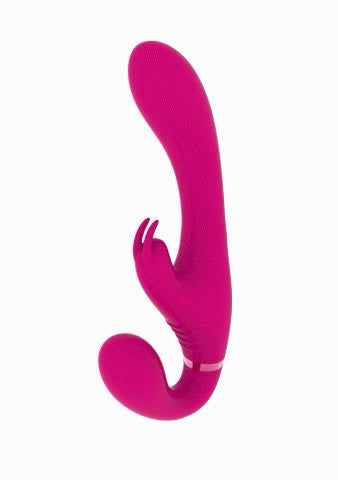 Suki Pink Black Strapless 3 Motor Rabbit Vibrator - 12cm