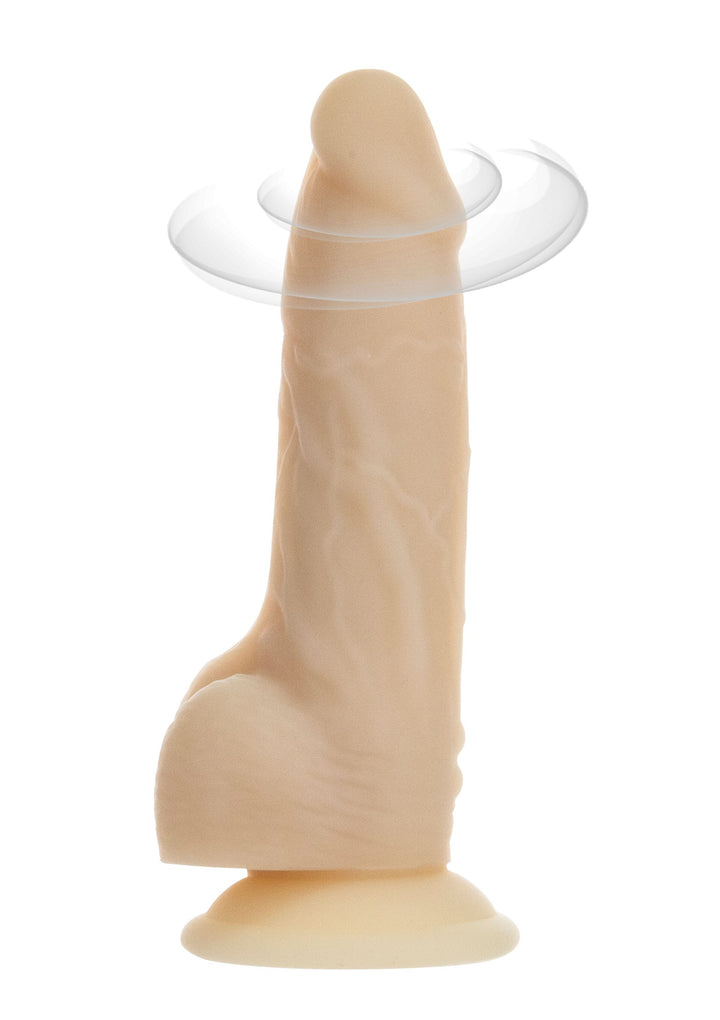 Realistic vibrator 360° rotation Clear - 17.8cm