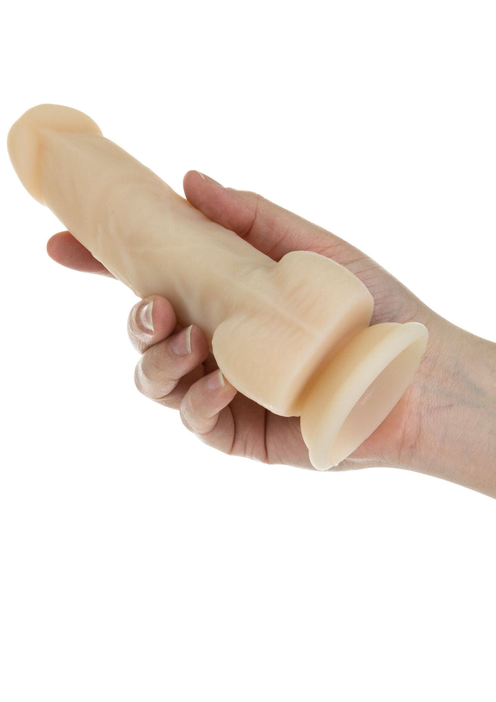 Realistic vibrator 360° rotation Clear - 17.8cm