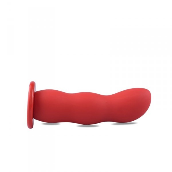 Cintura regolabile Strap On + Dildo Curvo Rosso - 12,5cm
