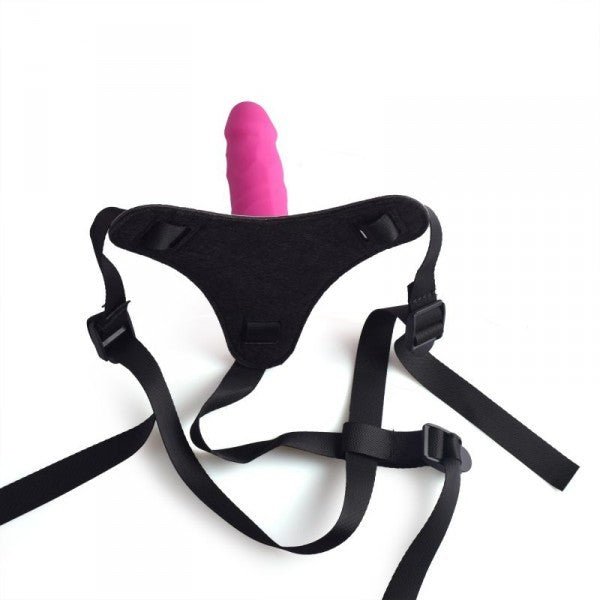 Cintura regolabile Strap On + Dildo realistico rosa - 10cm