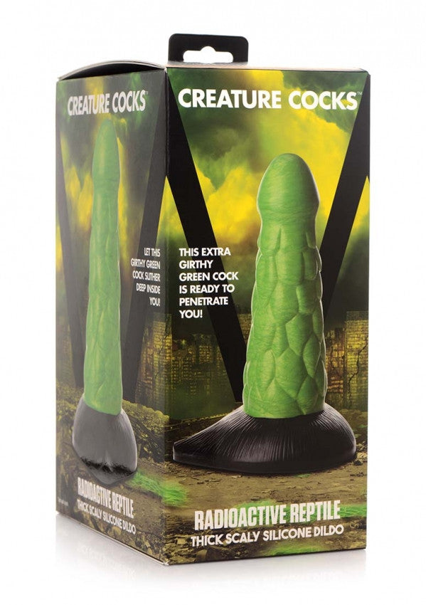 XR Reptilian Dildo Radioactive Reptile Thick Scaly - 19cm