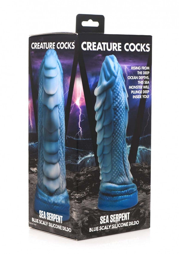 Sea Serpent Dildo Sea Serpent Blue Scaly Silicone Dildo - Blue