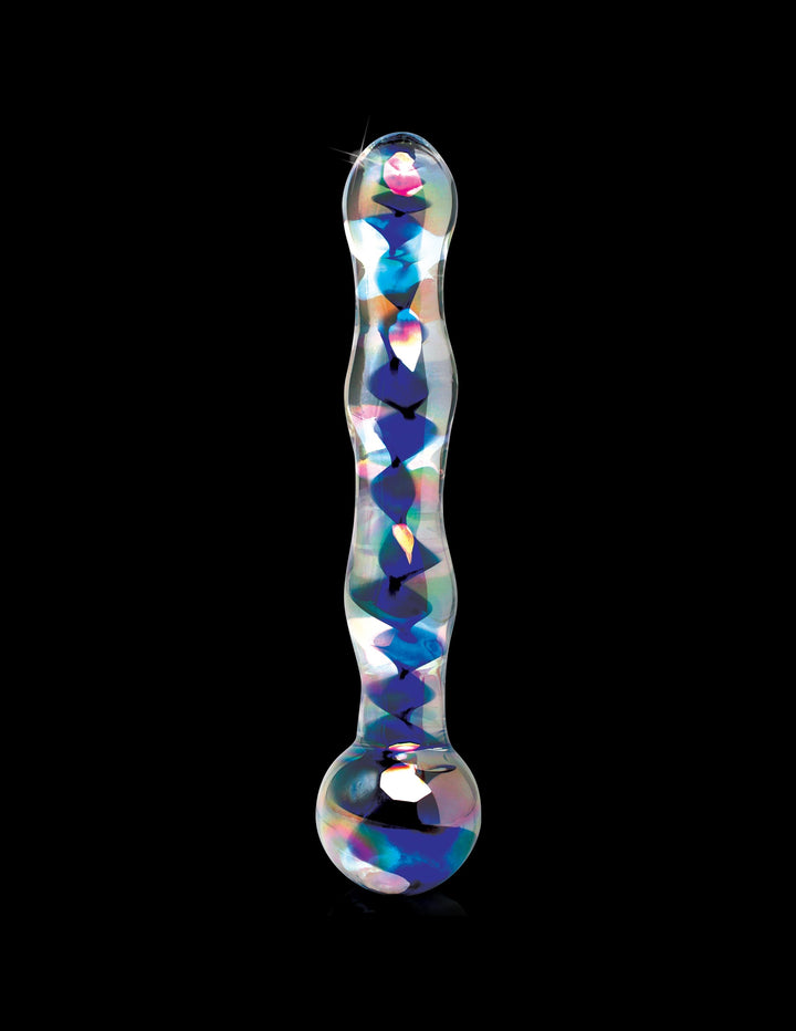 Transparent Glass Dildo Blue Soul Icicles no 8 - 18cm