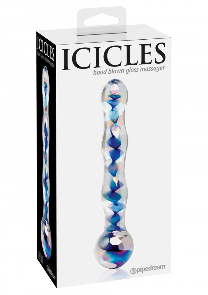 Glass anal vaginal dildo icicles no 8 intimate massager glass stimulator sex toy