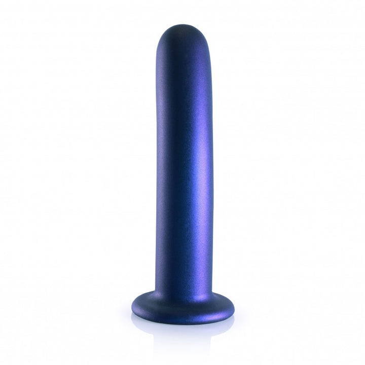 Smooth G-Spot Dildo with suction cup Metallic Blue - 17.7cm