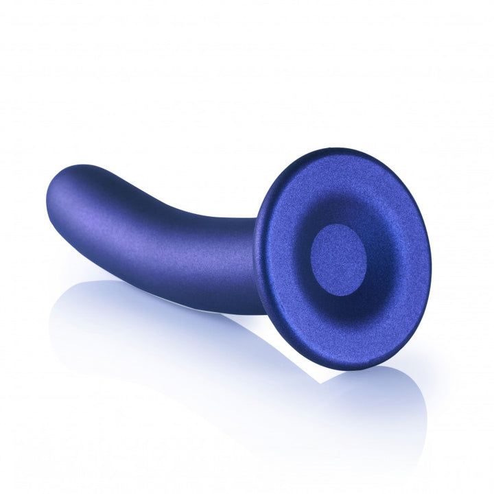 Smooth G-Spot Dildo with suction cup Metallic Blue - 17.7cm