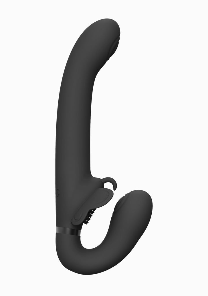 Satu black strapless double vibrator - Black