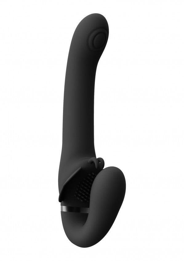 Satu black strapless double vibrator - Black