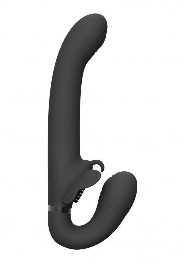 Satu black strapless double vibrator - Black