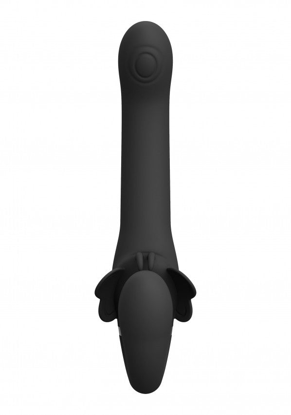 Satu black strapless double vibrator - Black