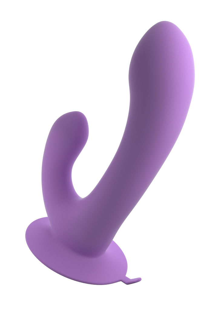 Duo Pleasure Wallbang-Her double vibrator with suction cup