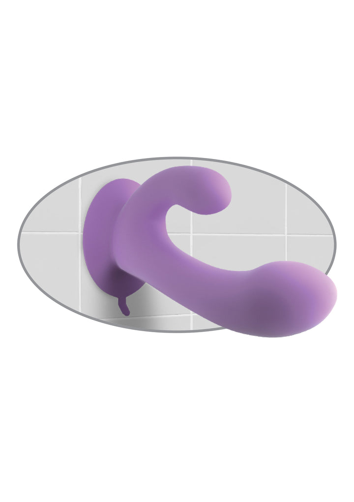 Duo Pleasure Wallbang-Her double vibrator with suction cup