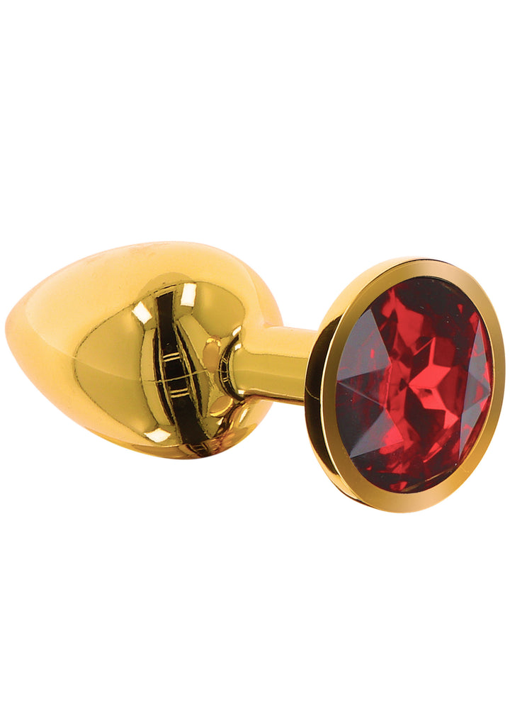 Butt Plug oro con Gioiello Rosso Rubino Taboom