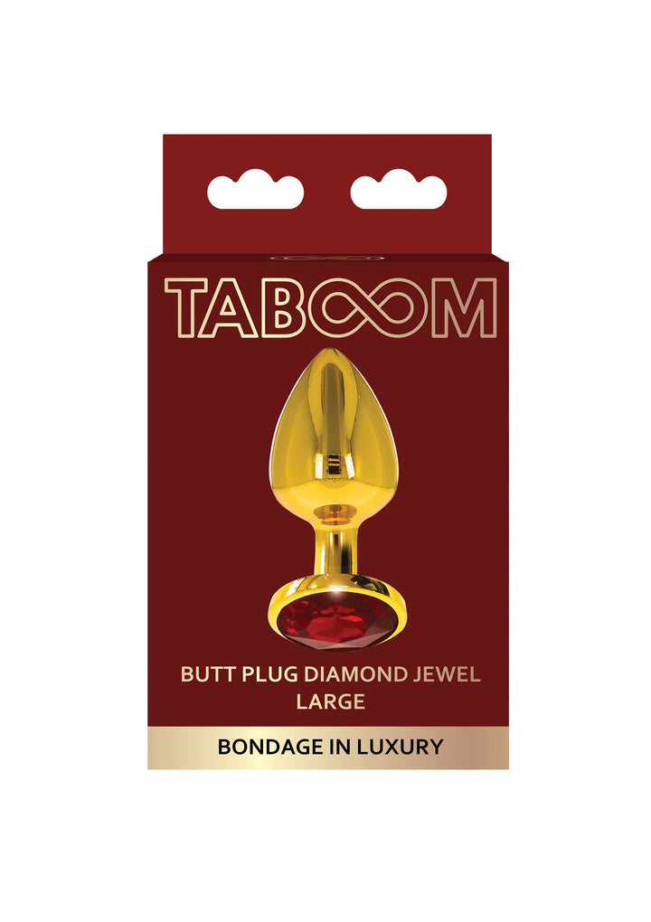 Butt Plug oro con Gioiello Rosso Rubino Taboom