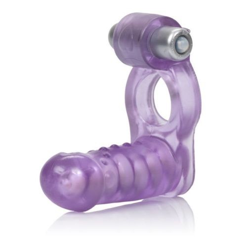 Wearable anal phallus with vibrating phallic ring against premature ejaculation