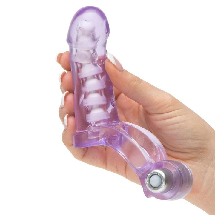 Wearable anal phallus with vibrating phallic ring against premature ejaculation
