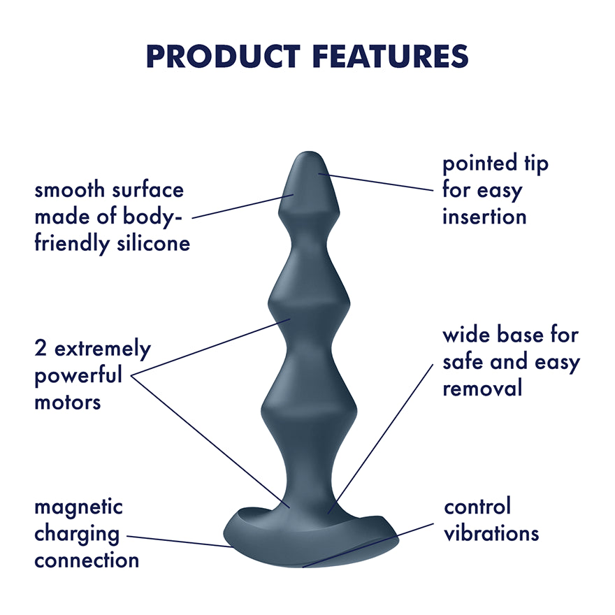 Vibrating anal phallus Dark Lolli Plug