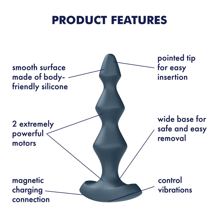 Vibrating anal phallus Dark Lolli Plug