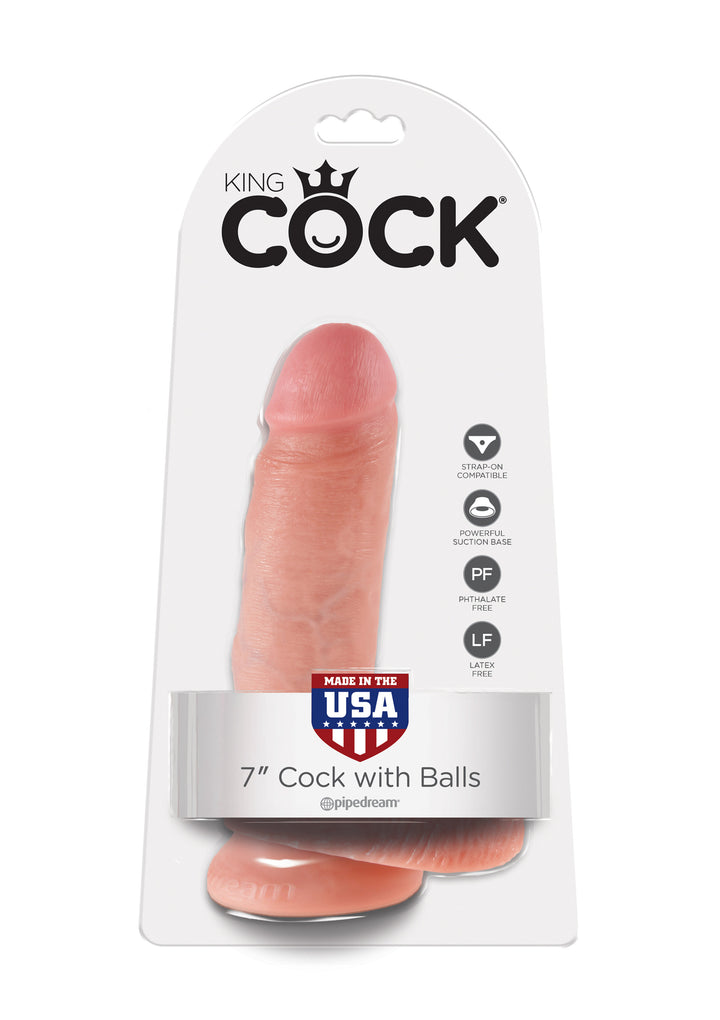 King Cock Realistic Dildo With Balls - 20.5cm