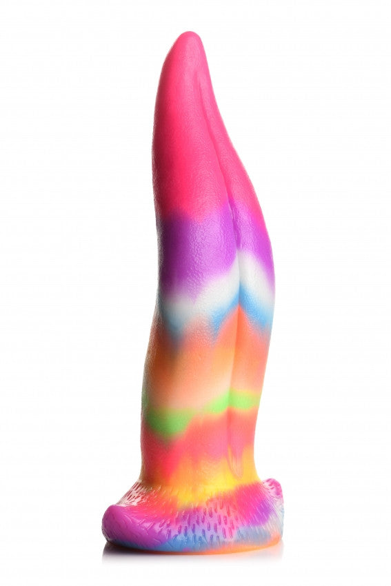 XR Dildo Unicorn Tongue Glow in the Dark Rainbow - 21cm