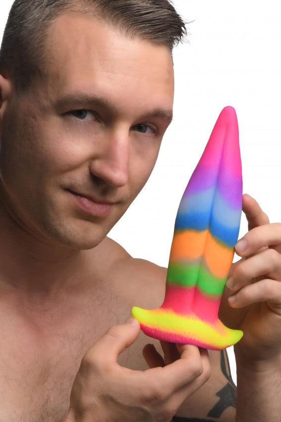 XR Dildo Unicorn Tongue Glow in the Dark Rainbow - 21cm