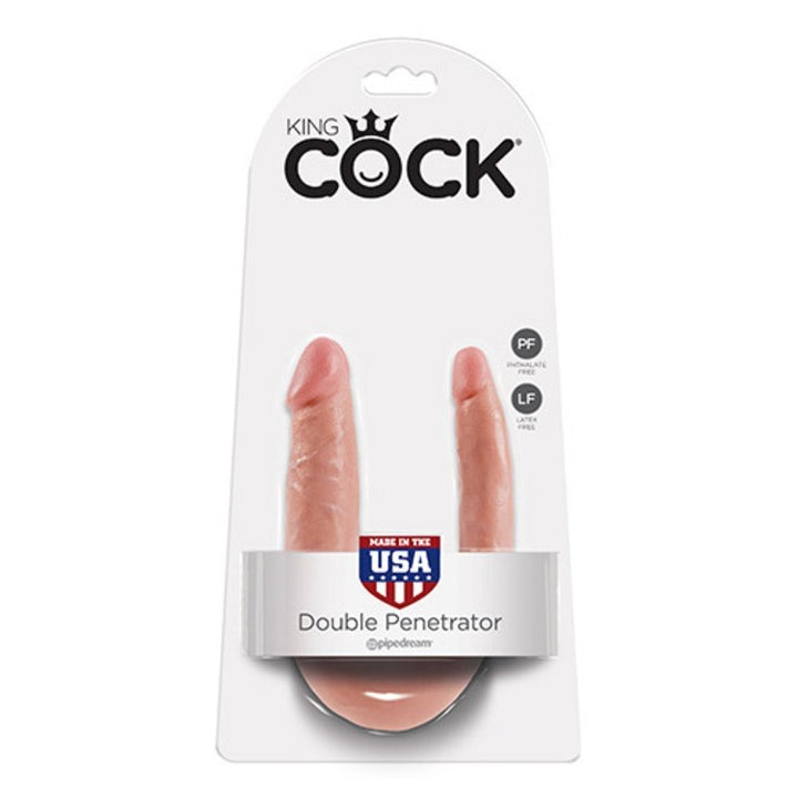 Dildo doppio realistico King Cock Double Trouble Small Flesh flessibile - 33,6cm