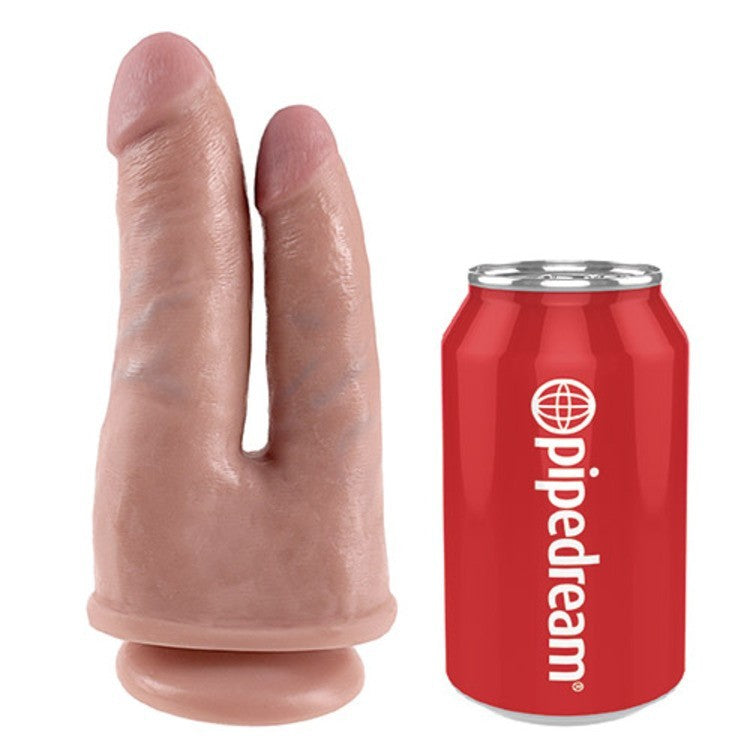 Dildo doppio realistico per doppia penetrazione King Cock - 22cm