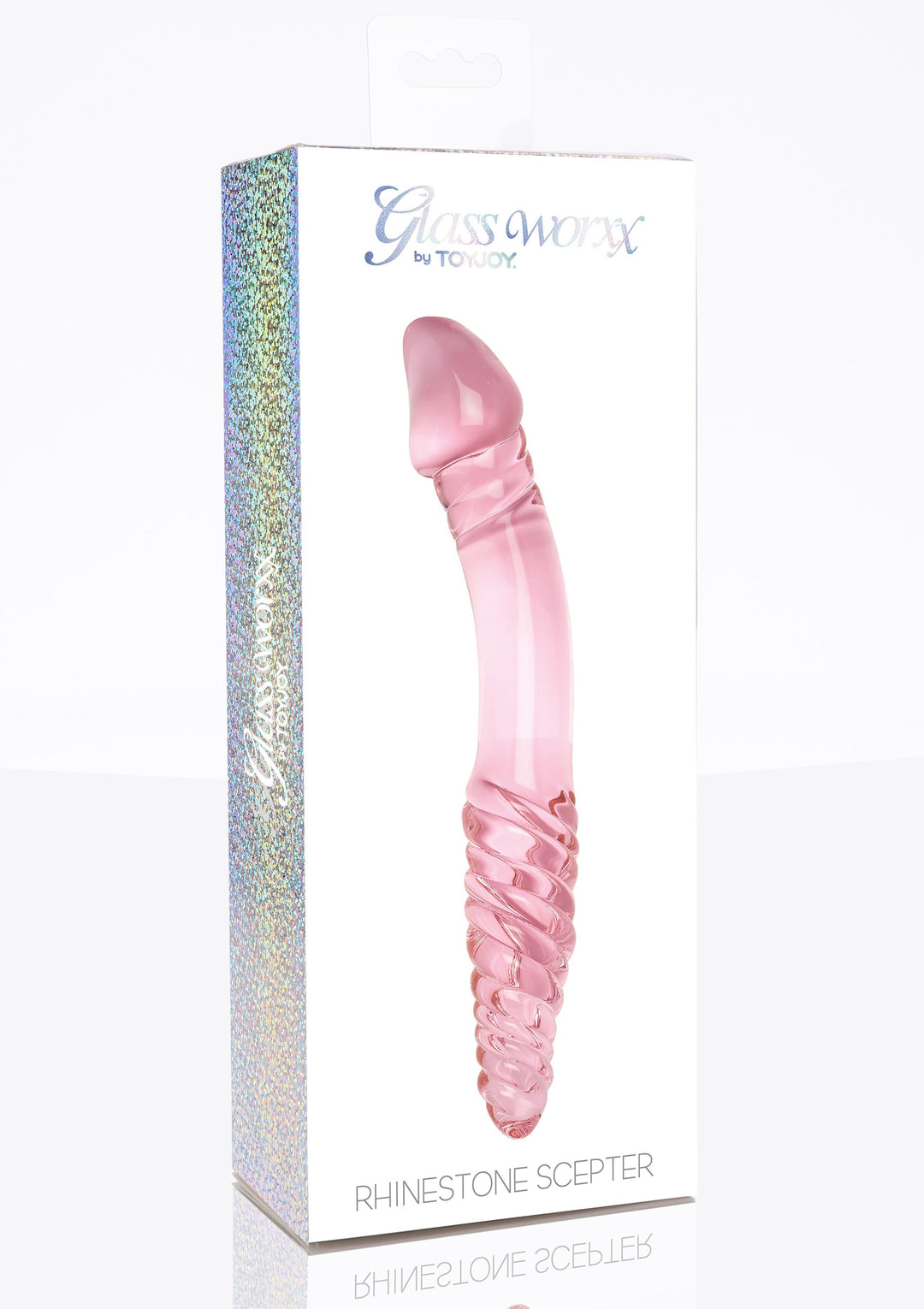 Dildo Doppio Rhinestone Scepter in vetro - 23cm