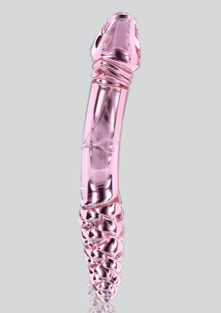 Double vaginal anal phallus Rhinestone Scepter in glass