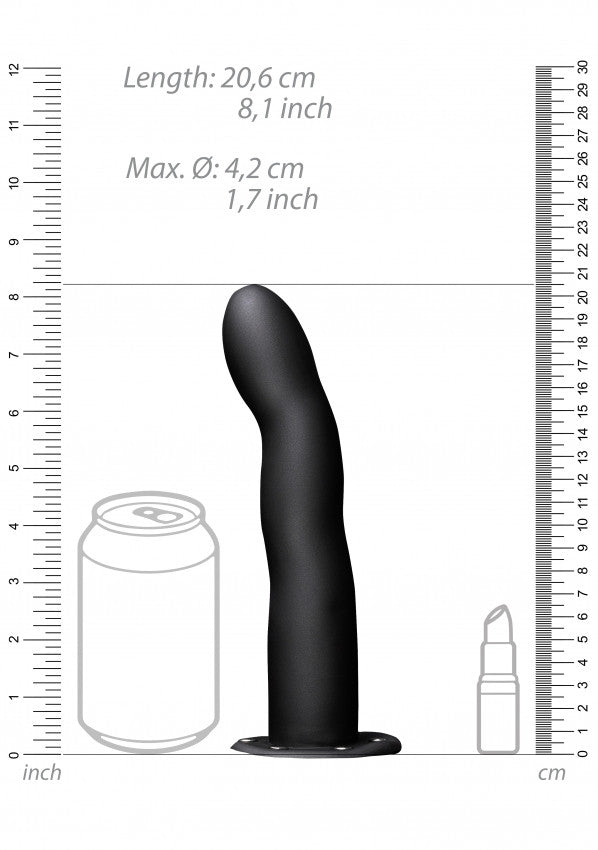 wearable dildo Curved Hollow Strap-on - 8'' / 20 cm - Black