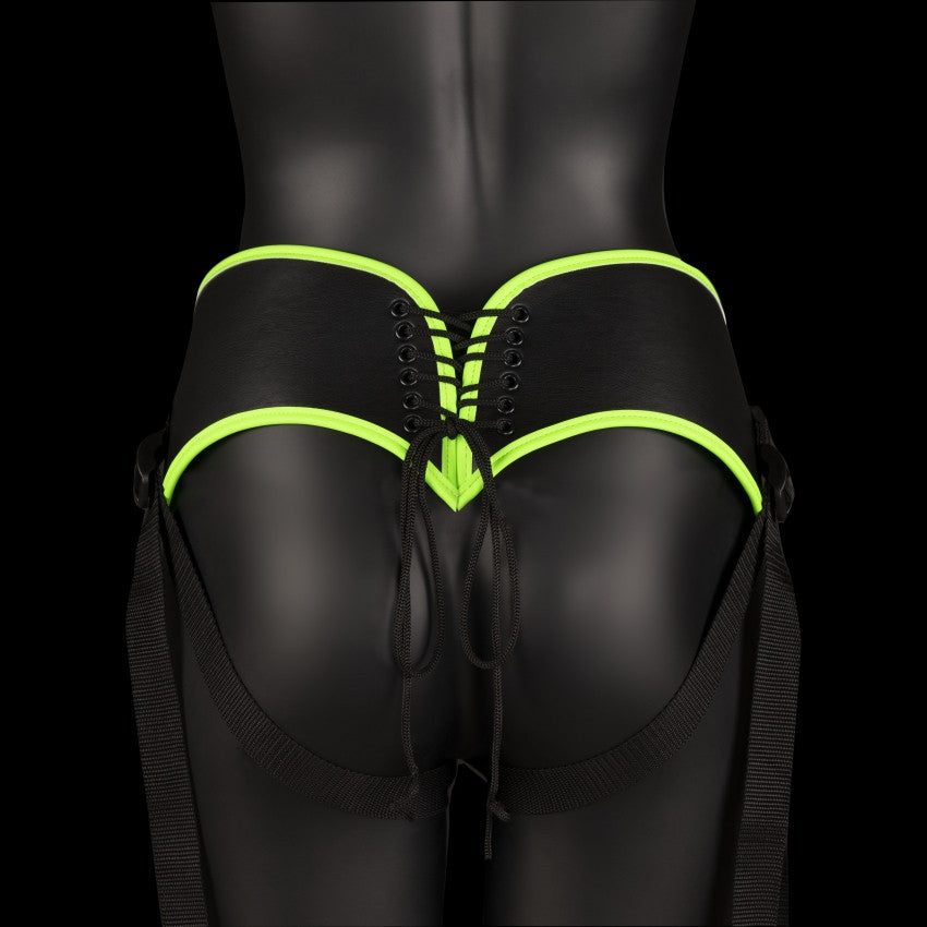 Dildo Wearable Strap-on Harness - Glow in the Dark - Neon Green/Black