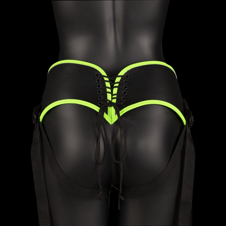 Dildo Wearable Strap-on Harness - Glow in the Dark - Neon Green/Black